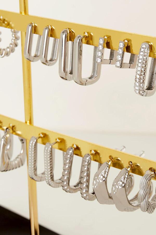 Earrings display hoops silver